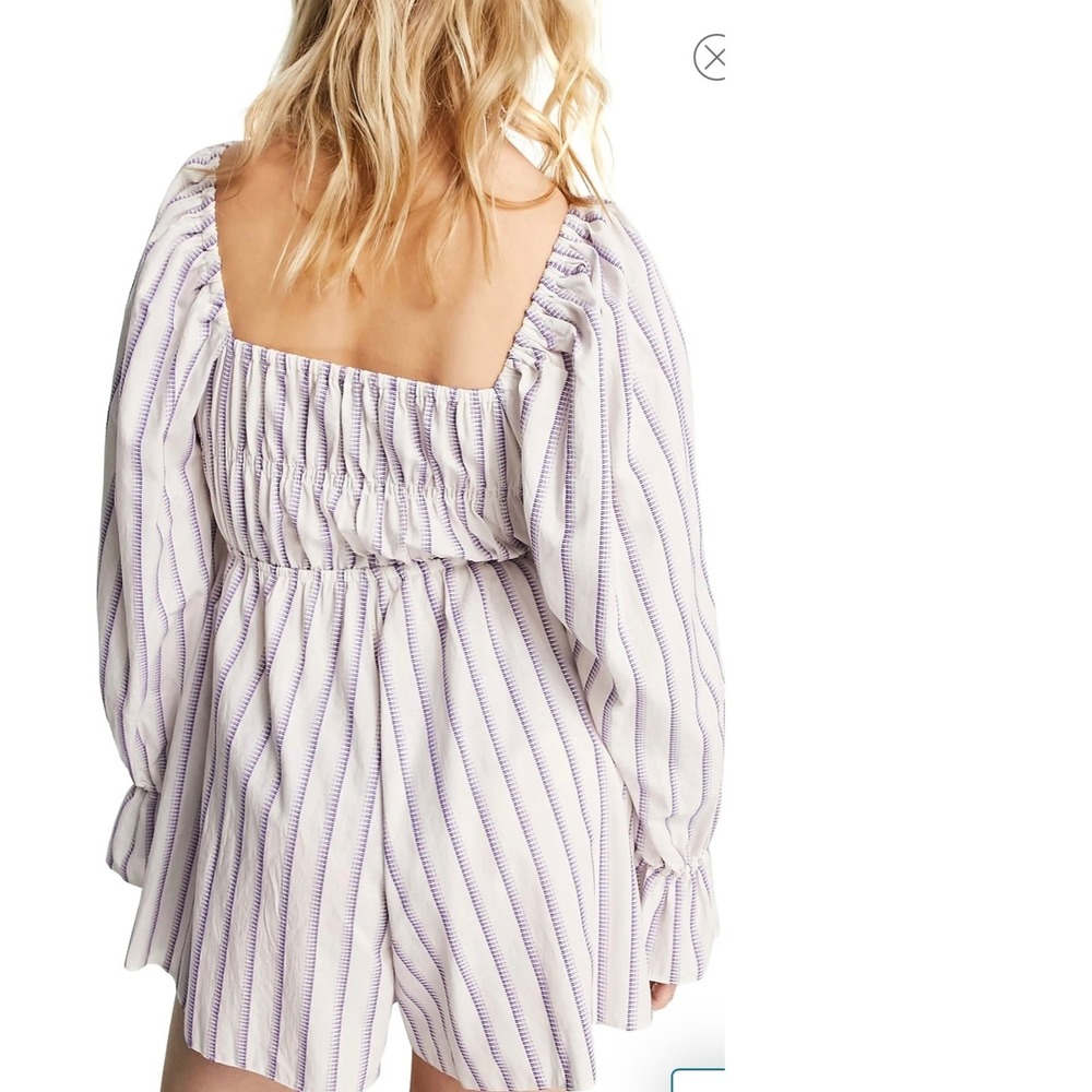 TOPSHOP Stripe Bow Tie Long Sleeve Romper Size‎ 6 - Picture 2 of 12